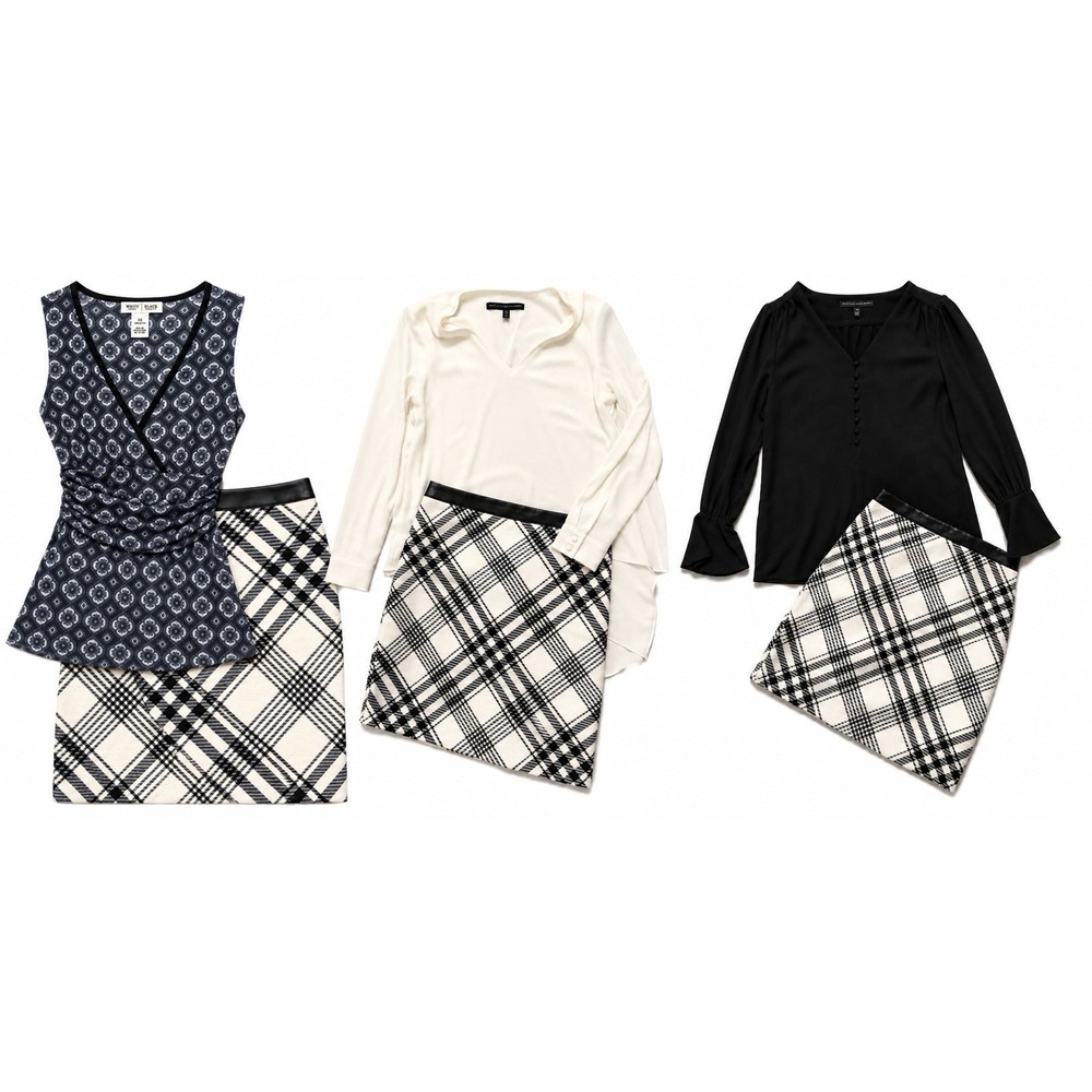 White House Black Market 4 Pc Lot XS 0 Capsule Wardrobe Skirt 3 Tops Classic